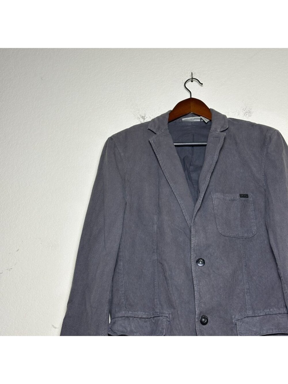 DKNY Jeans Corduroy Sport Coat Jacket Men S Blazer Grey Prep Minimal Retro Indie